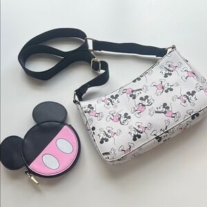 Mickey Mouse Crossbody Bag Set - Pink and Black